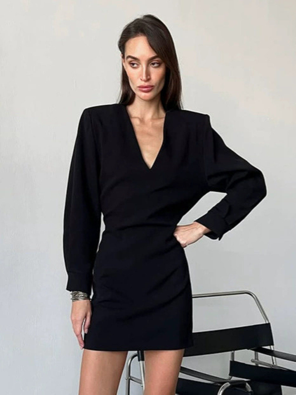 Forever 21 Black Long Sleeve Blazer Dress for Fall Office